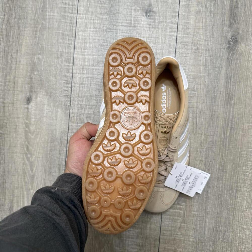 Adidas Gazelle Women's Tan & White Suede Sneaker - Picture 6 of 11